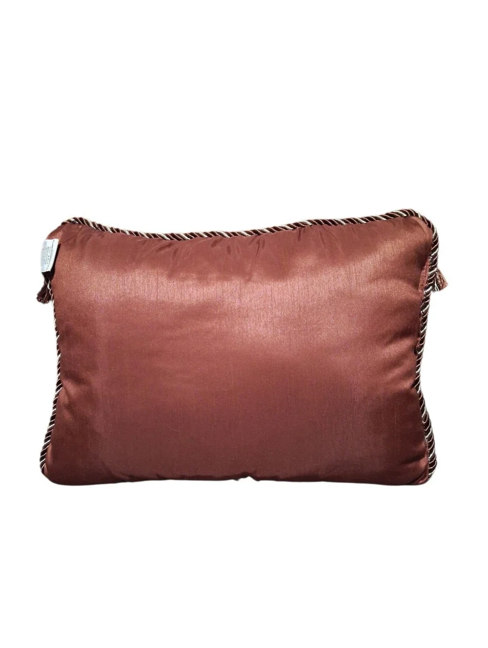 Chris Madden Accent Pillow Set Triangle Overlay Cord Trim Rose Brown Color Silky